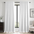 Topfinel 95 inch Living Room Curtains 2 Panels 100% Blackout Linen Texture by Topfinel