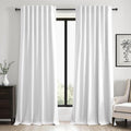 102 inch blackout curtains for Sliding door 2 Panels 100% Blackout Linen by Topfinel