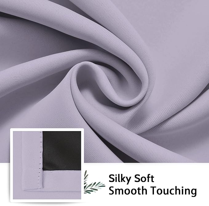 SimpleHome Lilac 100% Blackout Curtains Room Darkening Living Room 96 Inch | - Image 7