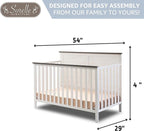 Sorelle Furniture Ashley Crib, Classic 4-in-1 Convertible Pannel Crib, Baby - Image 4