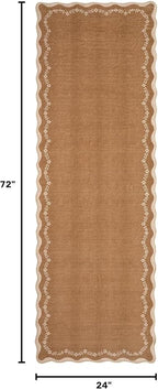 GarveeHome 2x6 Scalloped Washable Runner Rug Non Slip Hallway Kitchen Rug | - Image 2