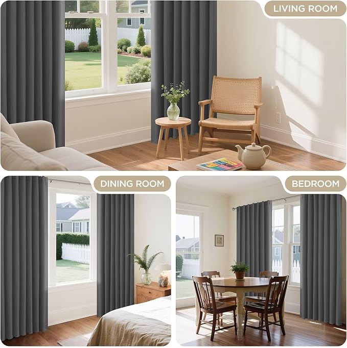 Joydeco Blackout Curtains 84 Inch Length 2 Panels Set, Thermal Insulated Black - Image 7