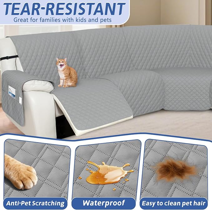 Arfntevss Recliner Sectional Couch Covers Waterproof L Shape Sofa Cover - Image 5