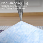 Area Rug 4x6 Blue Rug Washable Rugs Non Slip Low Pile Small Carpet - Image 6