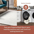 nuLOOM Amy White Trellis Washable Runner Rug - Image 3