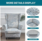 KRFOONN Wingback Chair Cover 2 Piece Stretch Wing Chair Covers Spandex - Image 2
