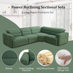 Power Recliner Sectional Sofa, L-Shaped Living Room Furniture Set, Reclining - Image 4