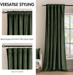 MIULEE Velvet Curtains Extra Wide 66x96 inches Olive Green Curtains | Luxury - Image 2