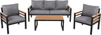 VilroCaz 4-Piece Outdoor Patio Furniture Sectional Sofa Set - Image 6