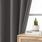 Joydeco Dark Grey Blackout Curtains 120 Inches Long, Extra Long Grey Curtains - Image 2