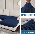 H.VERSAILTEX Sectional Couch Covers 4 Pieces Sofa Seat Cushion Covers L Shape - Image 7