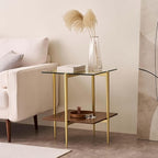 LumFurn Glass End Table, Mid-Century Modern Design Sofa Table, - Image 4