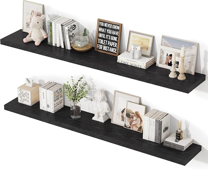 55 Inch Floating Shelves, 12 Inch Deep Floating Shelves by Unknown