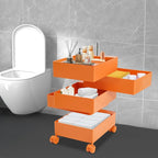 5 Tier Storage Cabinet, 360° Rotating Sofa Side Cabinet, Mobile Bedside Table - Image 4