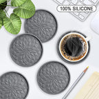 ME.FAN Silicone Coasters with Holder, Drinking Coasters - Image 2