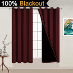 Yakamok Burgundy Red Blackout Curtains 54 Inches Long - Image 2