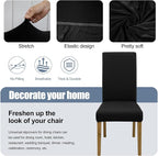 BIETYONE Stretch Dining Chair Covers Set of 8, Soft Removable Washable Kitchen - Image 3