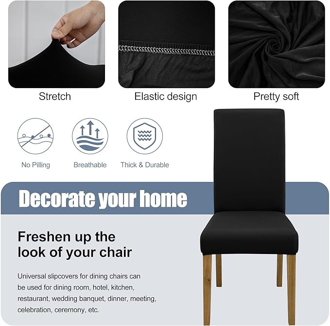 BIETYONE Stretch Dining Chair Covers Set of 2, Soft Removable Washable Kitchen - Image 3