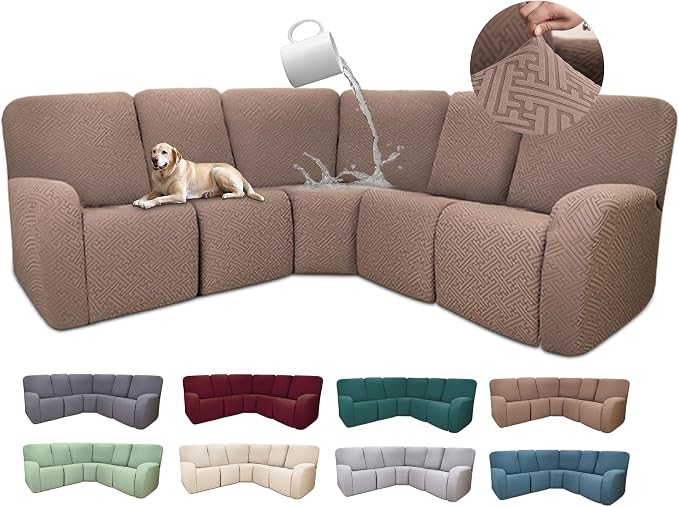100% Waterproof Sectional Recliner Couch Covers by ROFASVCO