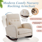 VINGLI Chenille Low Seat Rocking Chair, Upholstered Nursery Glider Chair - Image 5