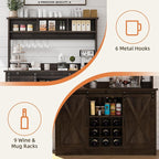 4ever2buy Farmhouse Coffee Bar Cabinet - Image 4