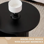 Round Side Tables Set of 3, Circle Modern Fluted Nesting Coffee Table, Accent - Image 7
