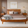 Bme Caden King Size Bed Frame and Adjustable Headboard, 15 Inch Mid Century by Bme