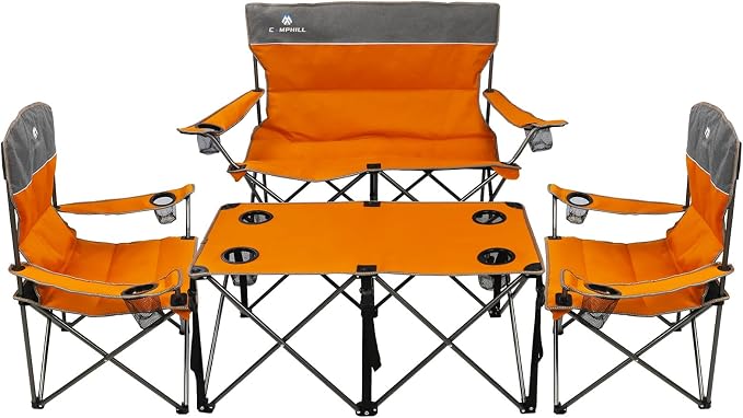 Camping Chair Set of 3, Outdoor Folding Camping Chairs by CAMPHILL