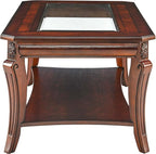 Coffee Table with Tempered Glass Top and Storage Shelf, Farmhouse Living Room - Image 8