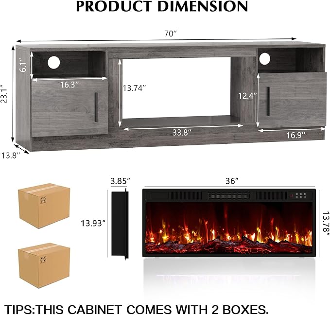 Lemberi Fireplace tv Stand - Image 2