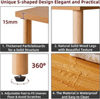 Aibiju Wooden Night Stand with Open Shelf, Nightstand with Solid Wood Legs - Image 6