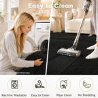 Ophanie Small 1.5x2.5 Rug Washable Non Slip Throw Bedside Area Rugs, Fluffy - Image 6