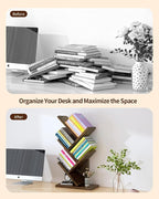 Godferyxin Bookshelf with Liting, Small Bookcase LED and Desktop Book Shelf - Image 6