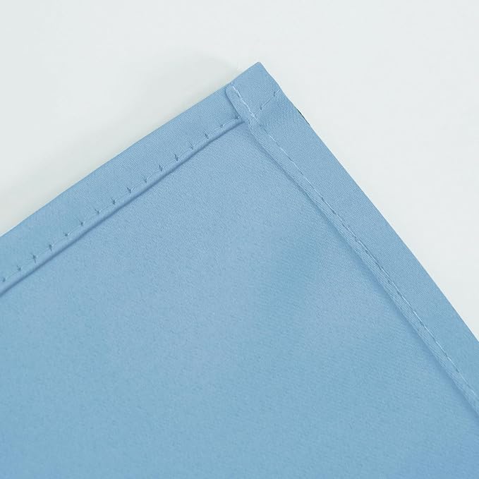 Blackout Curtains 66 x 72 Inch Long Sky Blue Curtains Set of 2 Panels Room - Image 7