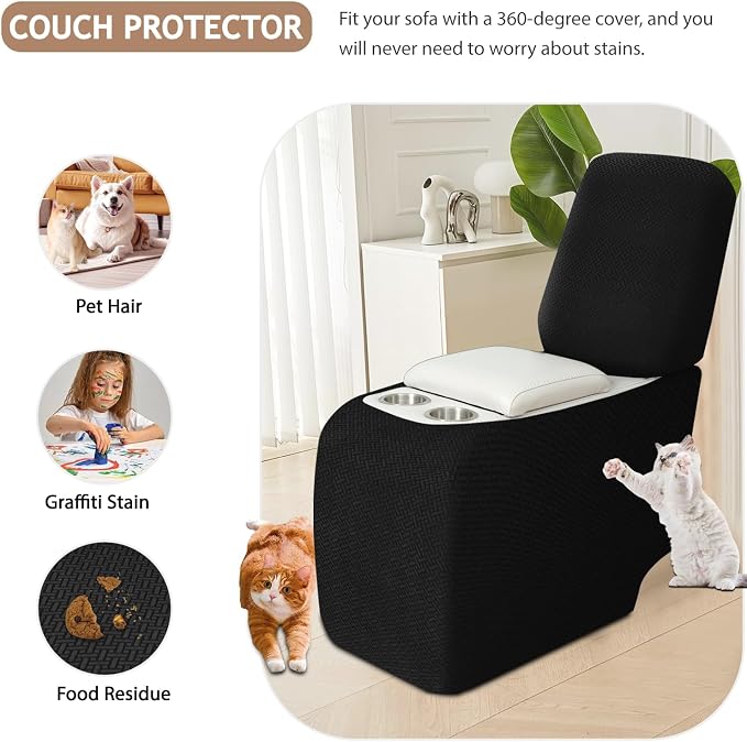 ALIECOM Recliner Sectional Couch Covers L Shape Stretch Corner Reclining - Image 5