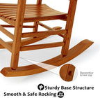 Hupmad Wooden Oversized Porch Rocker Chair - Image 5