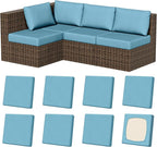 8Pcs Outdoor Cushion Covers, Stretch Patio Furniture Couch Chair Slipcovers | by VORSHAPE