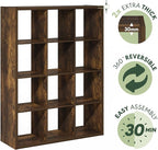 Furinno Cubicle Book Shelf, 12-Cube Bookshelf, Extra Thick Frame Reversible - Image 7