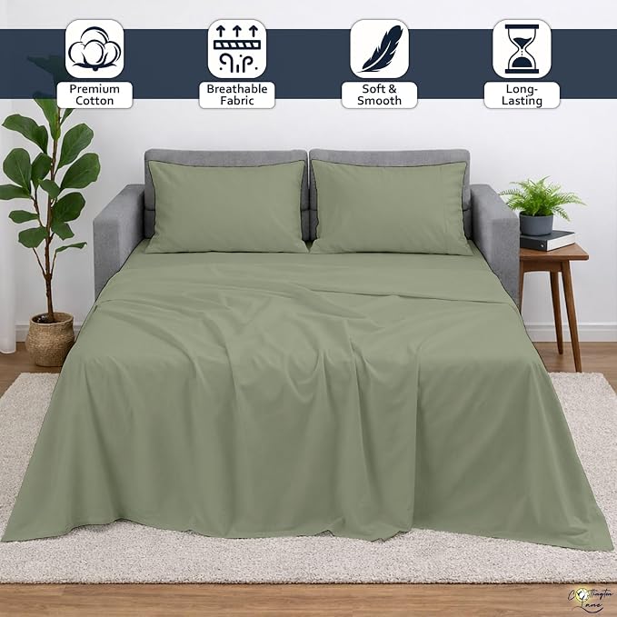 Cottington Lane Sleeper Sofa Sheets Queen Size, 4 Piece Premium Quality 100% - Image 2