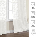 Furman Ivory Sheer Curtains 45 Inch Length 2 Panels Set - Image 4