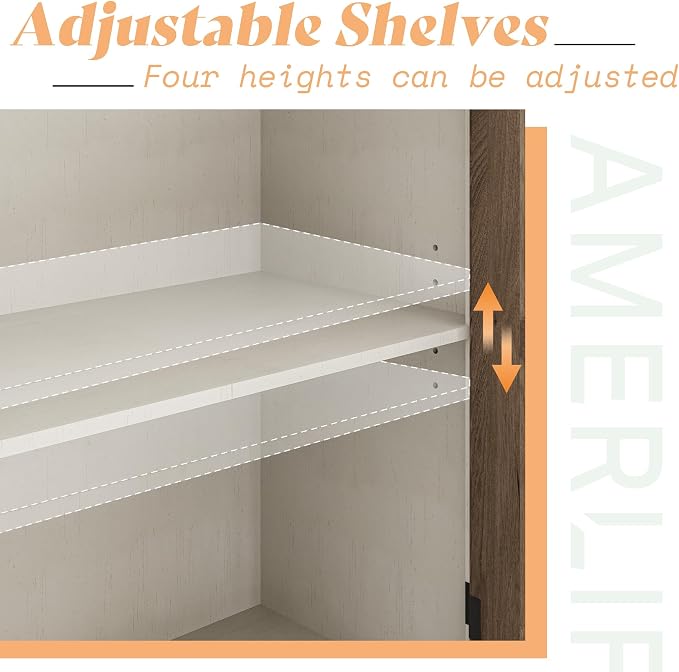 AMERLIFE Farmhouse 63" Buffet Sideboard Cabinet - Image 8