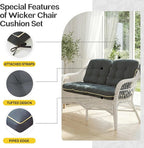 1 MIDDLE ONE Wicker Chair Cushions 3 Pieces Set - Image 5