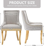 Upholstered Dining Chairs Set of 2, Modern Fabric Side Chairs - Image 3