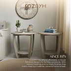 COZAYH Set of 2 Rustic Farmhouse End Tables - Image 6