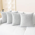 CaliTime Decorative Throw Pillow Covers 18 X 18 Inches Moonbeam Gray | Pack of 4 by CaliTime