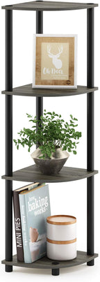 Furinno TURN-N-TUBE Corner Shelf, 4-Tier Corner Bookshelf, Display Storage by Furinno-FitsYourSpaceFitsYourBudget