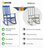 Outvita Outdoor Rocking Chair, Solid Wood High Back Rocker, All Weather Lounge - Image 4