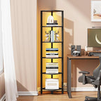 TUTOTAK Corner Shelf with LED Light, 6-Tier Corner Bookshelf - Image 6