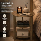 Farmhouse 3-Tier Round Side Table, 17.7 * 21.7 Inch Small End Table - Image 9