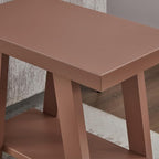 Roundhill Furniture Athens Contemporary Wood Shelf Side Table in Red - Image 5